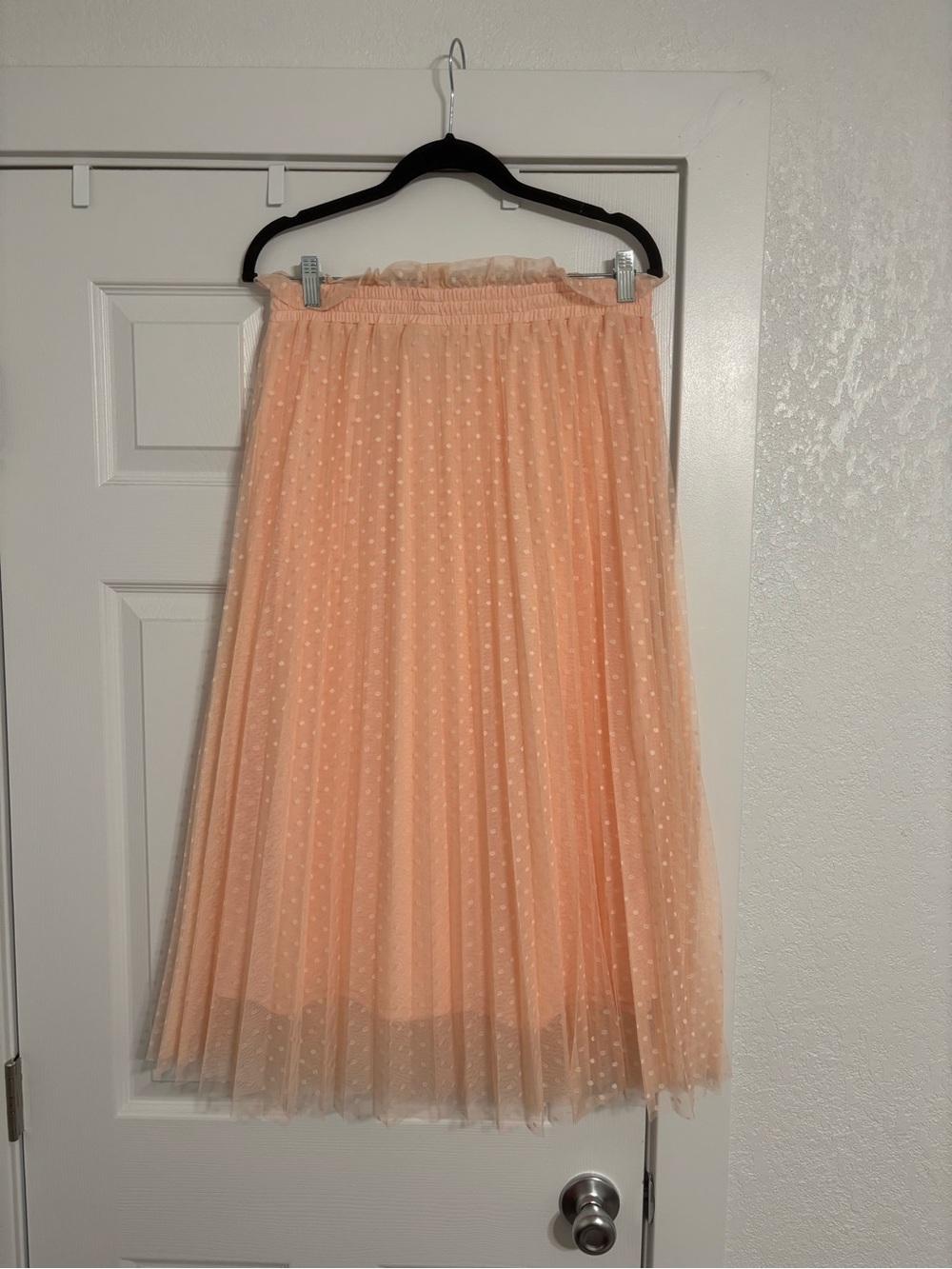 Polka Dot Tulle Skirt in Peach